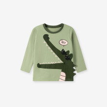 (Dark Green,90cm)Camiseta infantil masculina ilustração animal confortável tecido de algodão desgaste crianças