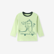 (Green,90cm)T-shirt bambino ragazzo illustrazione animali tessuto cotone comodo abbigliamento bambini