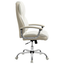 Office Chair - PU - White - High Back with Tilt Function and Armrests