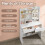 Vanity Table - Wood - White - Modern Design with LED Lights and Adjustable Shelves 3
