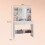 Vanity Table - Wood - White - Modern Design with LED Lights and Adjustable Shelves 6