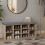 Entryway Storage Bench - Wood - Oak - 10-Compartment Shoe Organizer with Cushion 2