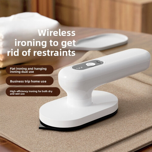 (White)Portable Cordless Steam Iron Foldable Electric Travel Steamer With Display Digital 1