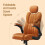 Ergonomic Gaming Chair - PU - Brown - Adjustable Headrest, Foldable Armrests, Swivel Tilt Function 5