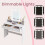 Dressing Table - Wood - Modern - LED Lights with Adjustable Brightness, Mirror, 2 Drawers and 3 Compartments 4