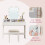 Dressing Table - Wood - Modern - LED Lights with Adjustable Brightness, Mirror, 2 Drawers and 3 Compartments 5