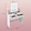 Dressing Table - Wood - Modern - LED Lights with Adjustable Brightness, Mirror, 2 Drawers and 3 Compartments 6