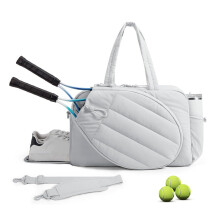 (White) Portable Paddles Storage Squash Tennis Bag Professional Handbag Versatile Storage Rucksack for Fitness Sport Water Resistant bag
