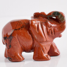 (Red Crystal)Hand Carved Elephant Natural Gemstone Jasper Turquoise Malachite Crystal Quartz