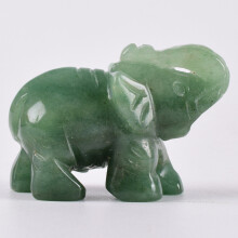 (Green Aventurine)Hand Carved Elephant Natural Gemstone Jasper Turquoise Malachite Crystal Quartz