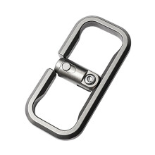 Titanium Alloy Press Lock Position Keychain Quick Release Car Keychain Cowhide Pendant EDC Gadget Gift for Men
