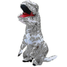 (Fit Height 120-149cm, White) Hot T-rex Dinosaur Inflatable Costume Party Costumes Fancy Mascot Anime Halloween Costume For Adult Kids Dino Cartoon