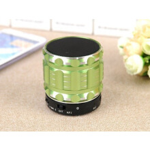 (green,One size)Bluetooth drahtlose tragbare Mini Lautsprecher Metall Stahl Freisprecheinrichtung FM Radio Unterstützung SD-Karte