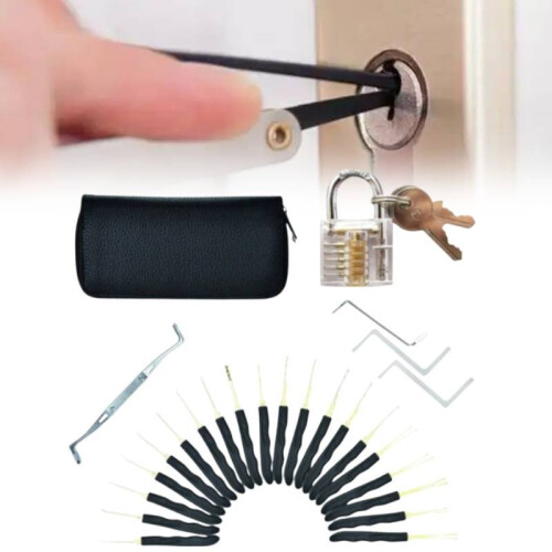24pcs Set Lock Pick Tools Transparent Padlock Locksmith Training Tool Padlock 2