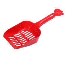 (Red)Pet Cleaning Supplies Plastic Mesh Cat Litter Shovel Effectively Clear Feces
