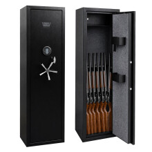 WestWood 8 Gun Cabinet Vertical Rifle Gun Safe Steel, Digital Lock Floor Wall Mounting