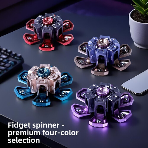 (Red Black)Durable Plastic Fingertip Gyroscope With Cool Transformation Effect Relaxing For 1