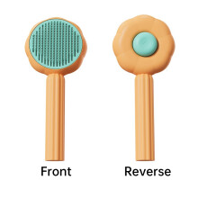 (Orange)Sunflower Style Pet Dog Cat Brush Grooming Cleaning Massage Hair Comb Cleaners