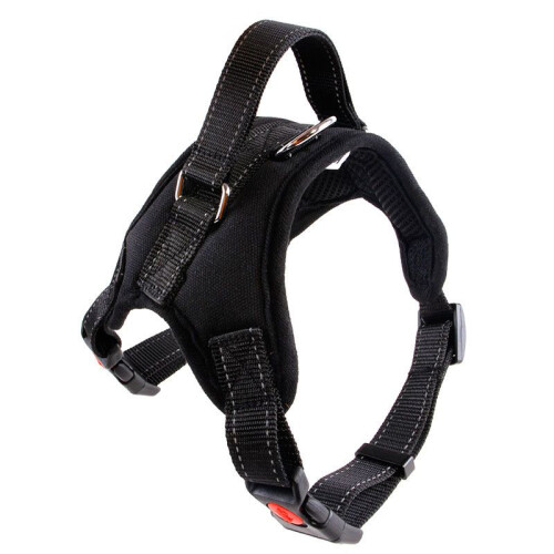 (Black,Middle)No Pull Adjustable Harness Leash Dog Pet Vest Walk Out Strap Vest Collar