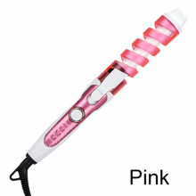 (Pink US)Spiral Perm Curling Iron Hairdressing Tool With American Standard Plug For Daily