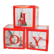 Weihnachtsdekorationen, GroßE Rote Transparente Joy Box Joy Blocks Dekorationen für Feiertagspartydekorationen, Heimdekoration
