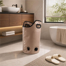 Foldable Foot Soak Tub Portable Water Bucket Multifunctional Ice Bucket Dirty Clothes Basket with Drain Valve Handle