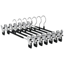 20 Pack Black Pants Hangers with Clips, Non-Slip Space Saving Closet Organizer for Jeans Trousers Skirts Black