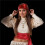 Set di 5 Accessori per Costume da Pirata da Donna e da Uomo per Halloween e Cosplay, Colore Rosso. 4