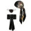 Set di 6 Accessori per Costume da Pirata da Donna e da Uomo per Halloween e Cosplay, Colore Nero. 1