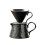 Ceramic Pour over Coffee Set for  Dripper with Carafe  2Pcs for Home Brewing Black 1