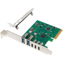 Placa de Expansão PCIe X4 ASM3142+VL820 USB 3.2 10Gbps PCI-e para 2 Portas USB 3.2 Tipo A e 3 Portas USB 3.2 Tipo C (Hub USB)