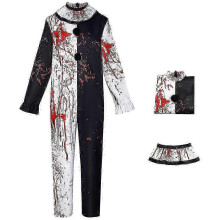 (2XL, Men) Halloween Cosplay Terrifier Bloodstain Clown Costume Jumpsuit Unisex Women Men Party Fancy Dres Outfit