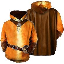 (2XL 190cm, 1) Puss In Boots Cosplay Halloween Show Same Style Men And Women Costumes Cosplay One-piece Home Wear Sweatshirt