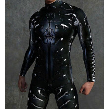 (M, B) Mechanical Armour Jumpsuit for Men Cyberpunk Bodysuit Halloween Carnival Party Costume