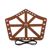 (Light brown) Halloween Gothic Wrist Bracers with Alloy Rivet Decor Punk Warrior Renaissance Pirate Knights PU Hollow out Wristband Light brown