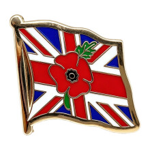 Lest We Forget Poppy Union Jack Flag Badges Pins Veteran Remembrance Day Brooch Memorabilia