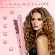 Misvayli Hair Crimper, Ceramic Ionic Root Volumiser for Women with 3D Floating Plates, 160/180/200°C, 30s Fast Heat Up, 40-Min Auto Shut Off