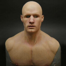 (Bald Head) Latex Realistic Mans Face Cover Mask Male Disguise For Halloween Party Props And Costume Events