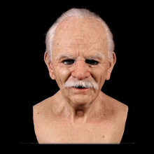 (E) Latex Realistic Mans Face Cover Mask Male Disguise For Halloween Party Props And Costume Events