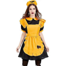 (185cm, 38.58) 2026 Halloween Costume Vampire Maid Servant Magic Witch Jack Pumpkin Lantern Dress