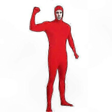 (160cm, red) Zippered Jumpsuit for Stage Performances, Full Costume for Halloween and Carnival Events