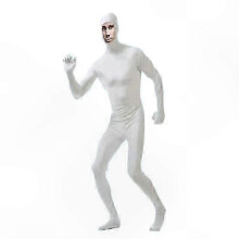 (160cm, white) Zippered Jumpsuit for Stage Performances, Full Costume for Halloween and Carnival Events