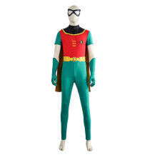 (XXXL) COS Robin Superhero Costume Bodysuit with Cape Unisex Halloween Cosplay Outfit