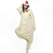 (M) Adult Rooster Onesie Pajamas for Men and Women - Full Body Kigurumi for Halloween and Christmas Fun Costumes