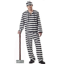 (M, Men) Men Prisoner Costume, Inmate Jailbird Costume Adult, Halloween Costume