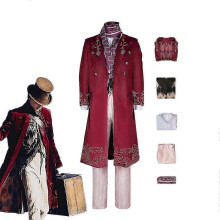 (M) Halloween Movie Cosplay Wonka Costume Cosplay Charlie And The Chocolate Factory Men Fantasy Fancy Dress Up Party Clothes