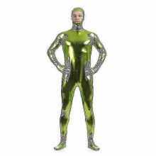 (Adult XL, green) Gold Full Body Zentai Suit for Men, High-Quality Gel Coat Design, Full Face Exposure, Stage Performance Jumpsuit, Halloween Costume