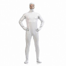 (Adult S, white) Gold Full Body Zentai Suit for Men, High-Quality Gel Coat Design, Full Face Exposure, Stage Performance Jumpsuit, Halloween Costume