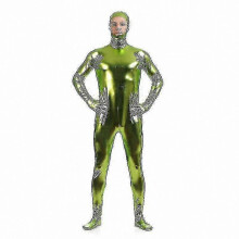 (Adult 3XL, green) Gold Full Body Zentai Suit for Men, High-Quality Gel Coat Design, Full Face Exposure, Stage Performance Jumpsuit, Halloween Costume