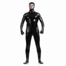 (Adult L, black) Gold Full Body Zentai Suit for Men, High-Quality Gel Coat Design, Full Face Exposure, Stage Performance Jumpsuit, Halloween Costume